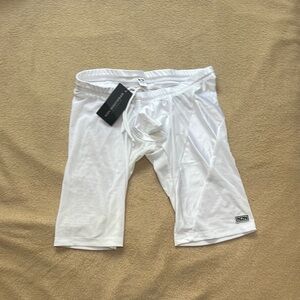 White Mesh N2N Athletic Biker Shorts